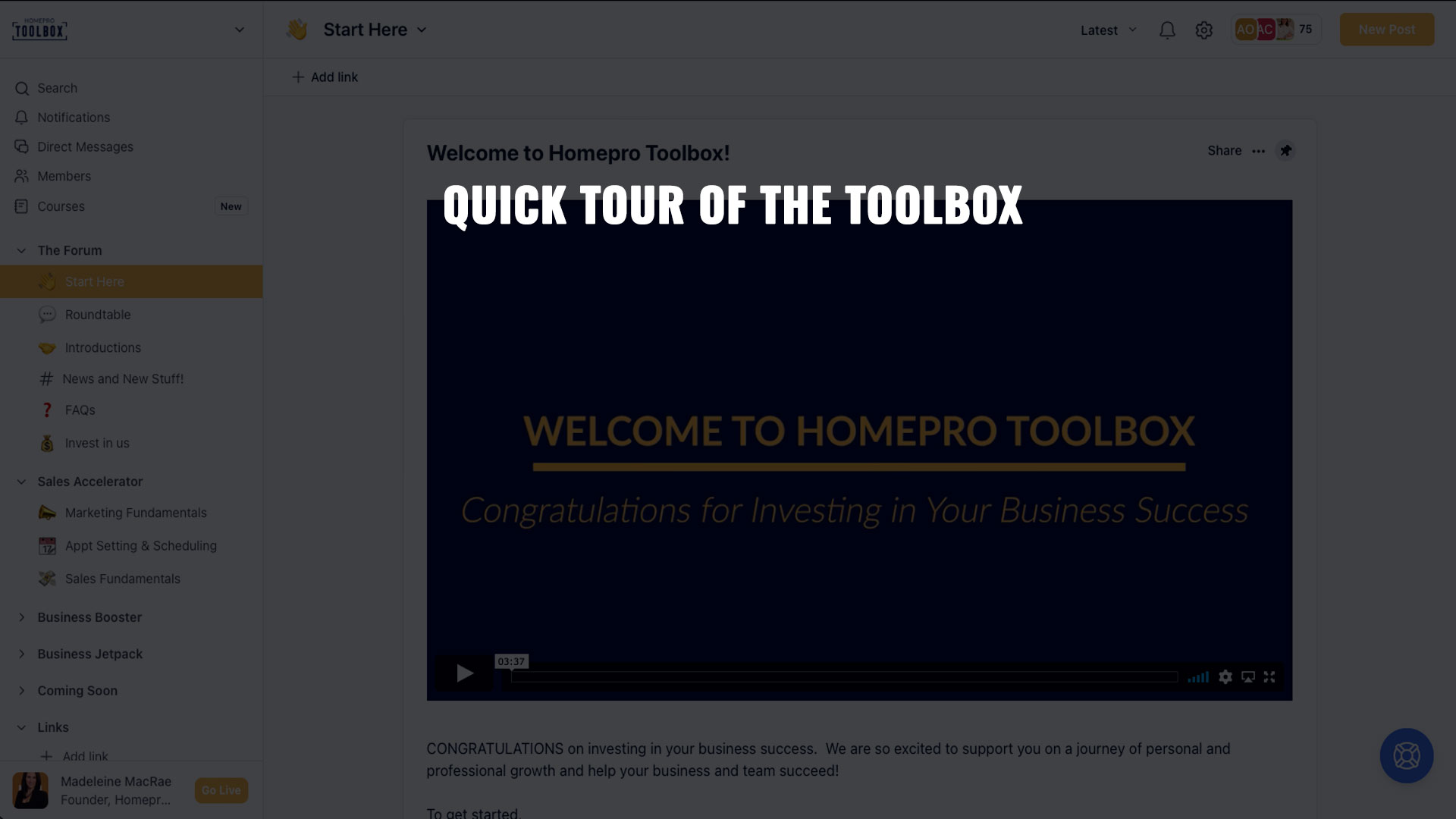 Homepro Toolbox Video Tour